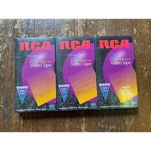 Lot Of 3 RCA T-120 VHS 6 Hours Hi-Fi Stereo Video New/Sealed Deadstock